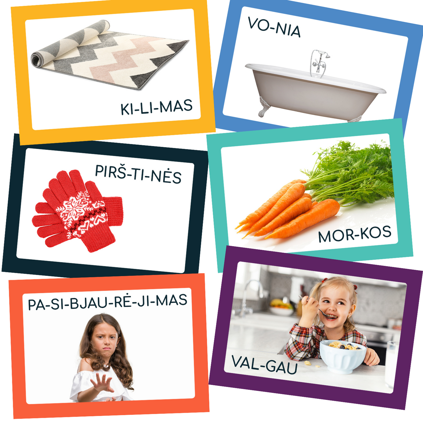Educational flashcards set MY WORLD for children aged 2-7