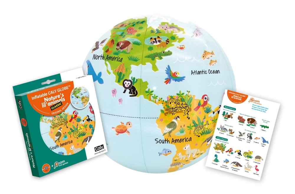 CALY Inflatable Globe Ball Animals for Toddlers, 30 cm
