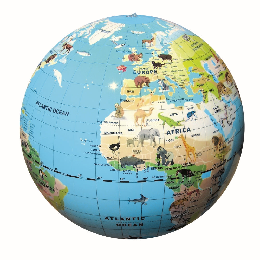 CALY Inflatable Globe Ball, Animals of the World, 42 cm