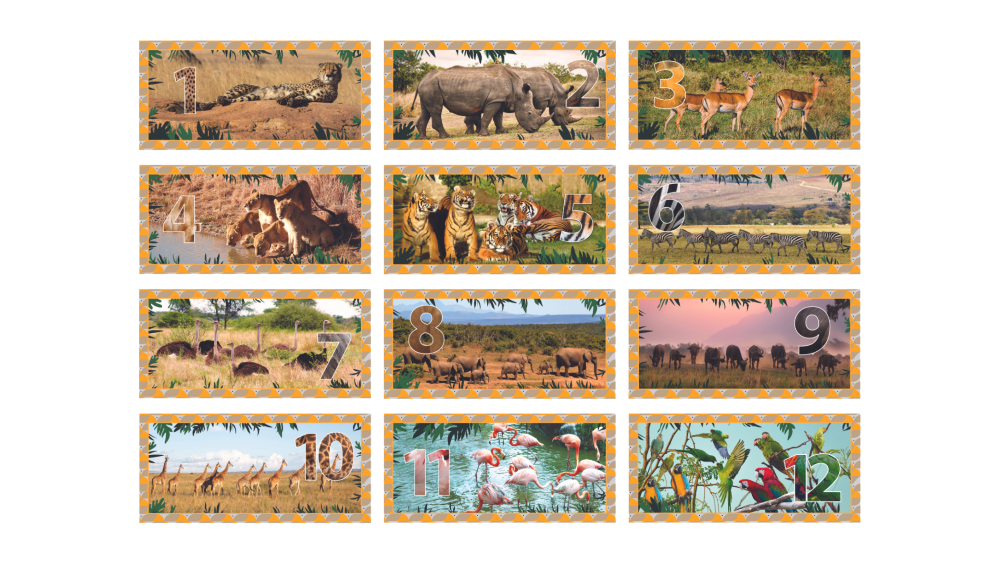 Educational Puzzle NUMBERS - ANIMALS, for children aged 3-6 years