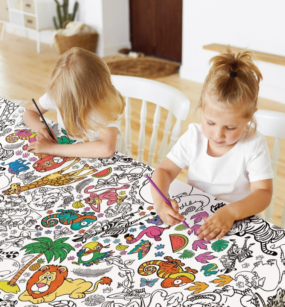 Splat Planet Colouring Tablecloth, Safari