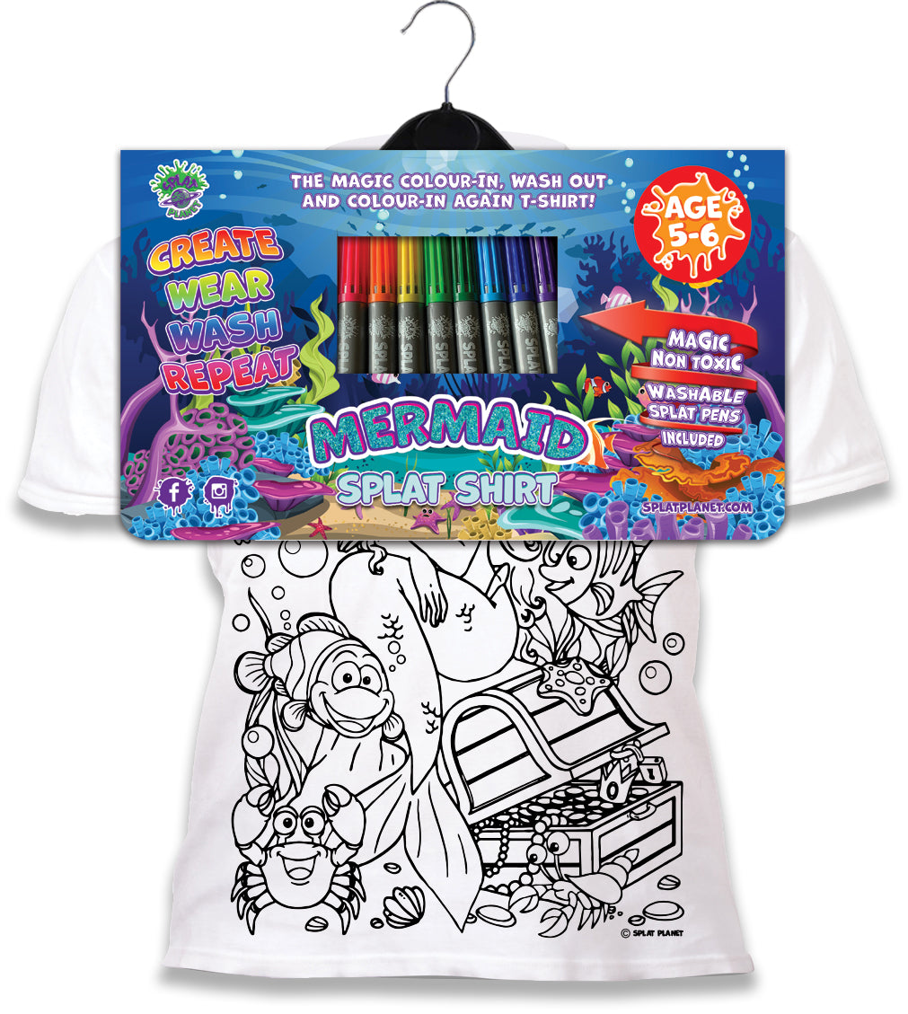 Splat Planet T-shirt with felt-tip pens Mermaid