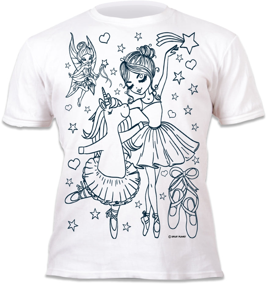 Splat Planet T-shirt with markers Unicorn Ballerina