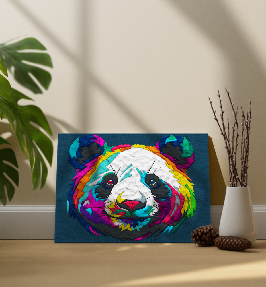 Splat Planet paveikslas iš modelino, Panda 30x40cm