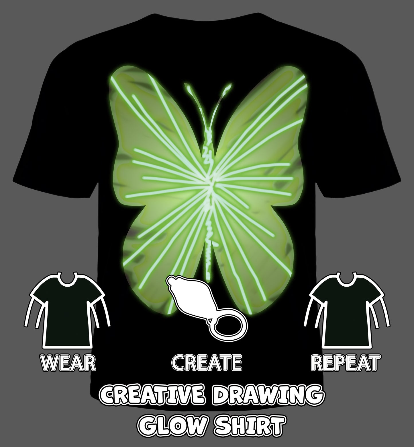 Splat Planet Glow-in-the-Dark T-shirt, Butterfly
