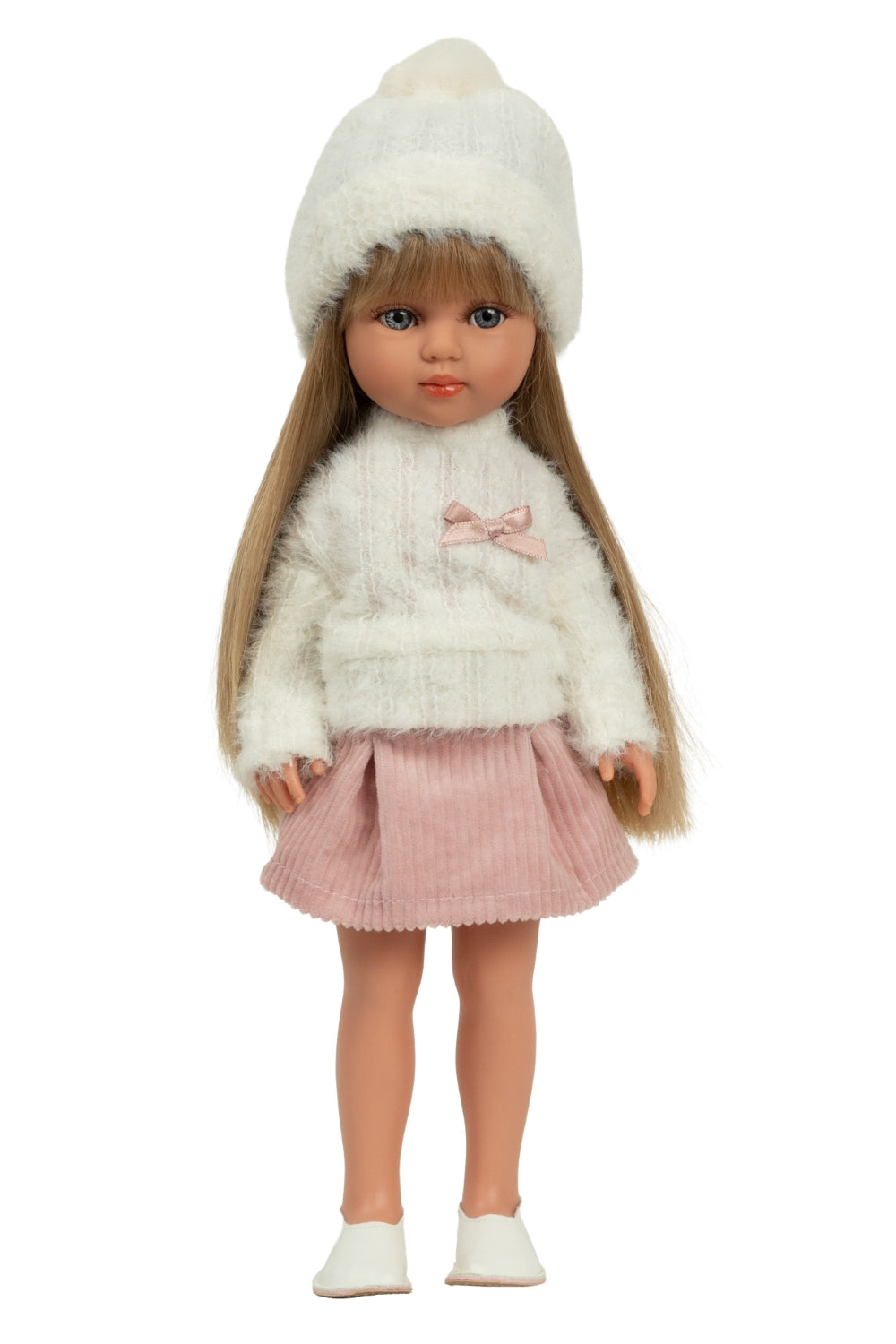Arias lėlė mergaitė Carlota pūkuotu megztiniu, 36 cm | ARIAS