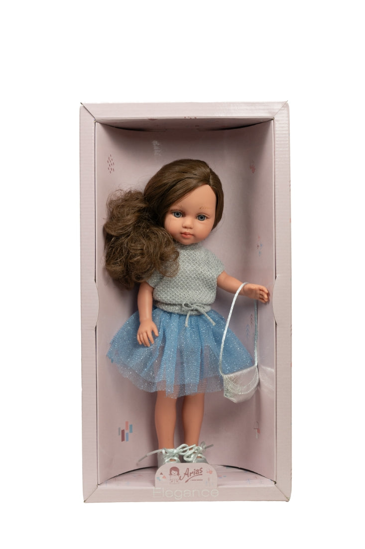 Arias lėlė mergaitė Carlota mėlynu sijonėliu, 36 cm