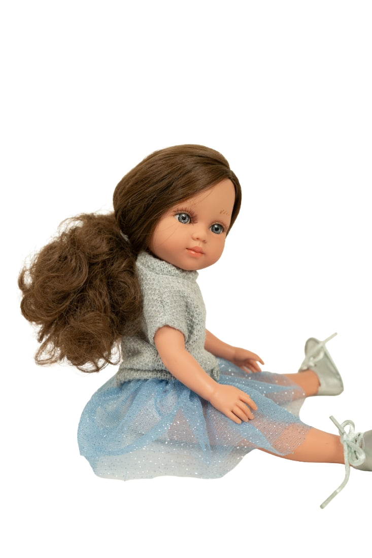 Arias lėlė mergaitė Carlota mėlynu sijonėliu, 36 cm