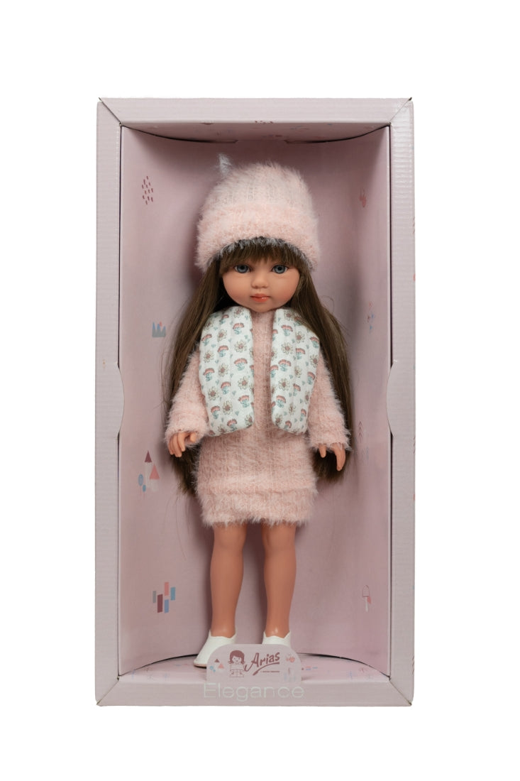 Arias lėlė mergaitė Carlota pūkuota suknele, 36 cm