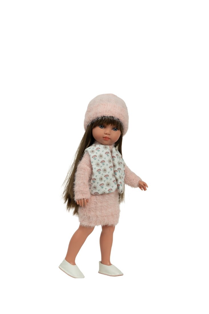 Arias lėlė mergaitė Carlota pūkuota suknele, 36 cm