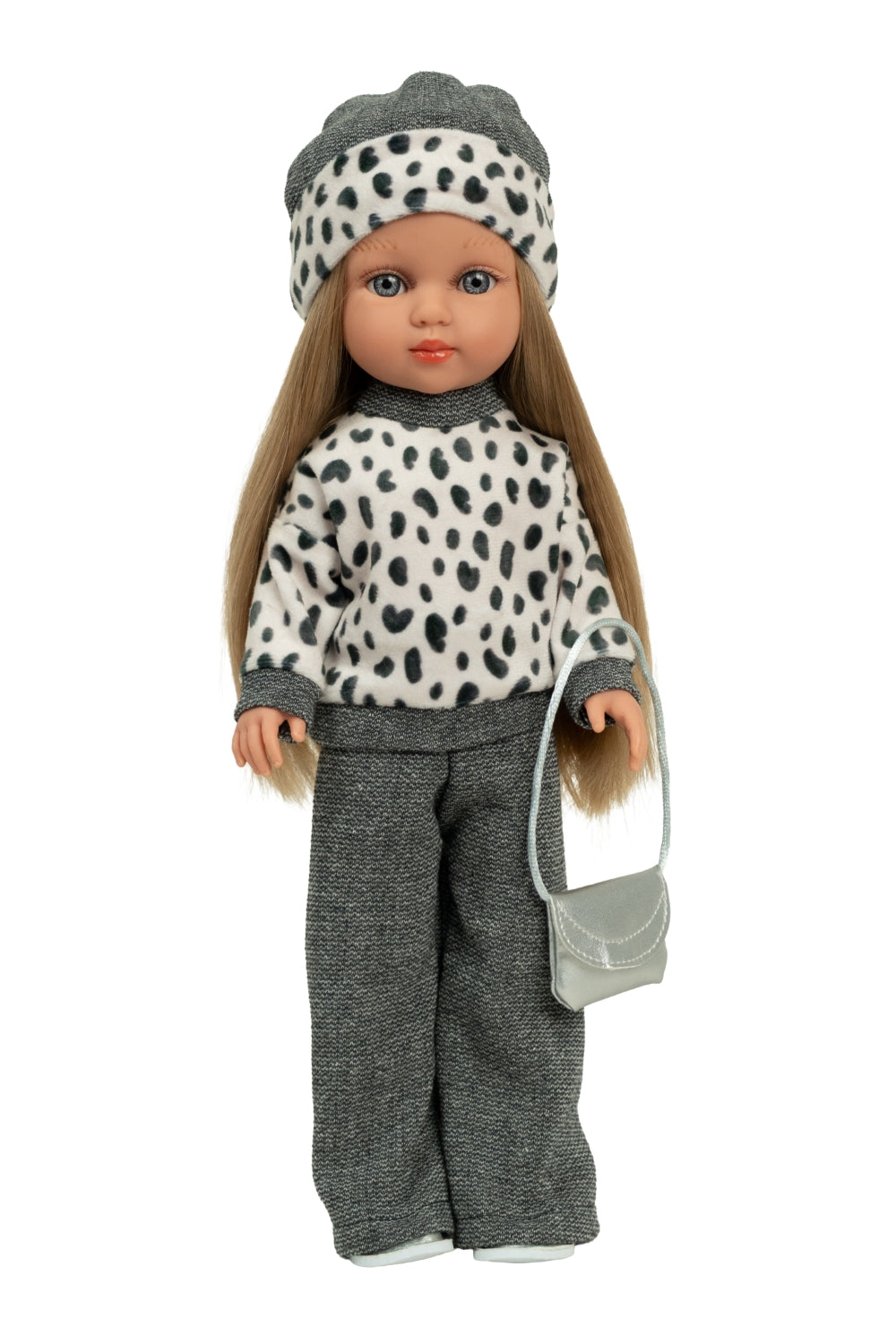 Arias lėlė mergaitė Carlota pilkais rūbeliais, 36 cm | ARIAS