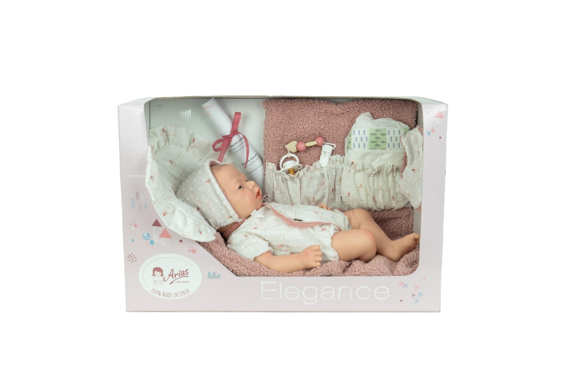 Arias silikoninė Reborn lėlė kūdikėlis, mergaitė 40 cm