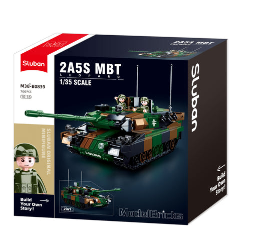 Sluban konstruktorius, LEOPARD 2A5 pagrindinis tankas 2in1, 766 det. | SLUBAN
