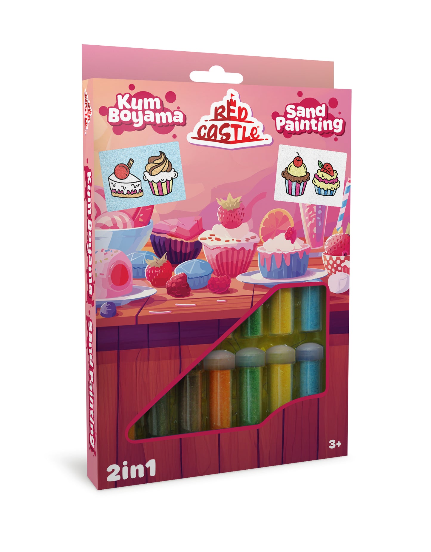 Red Castle kūrybinis smėlio rinkinys 2in1, Keksiukas | Red Castle