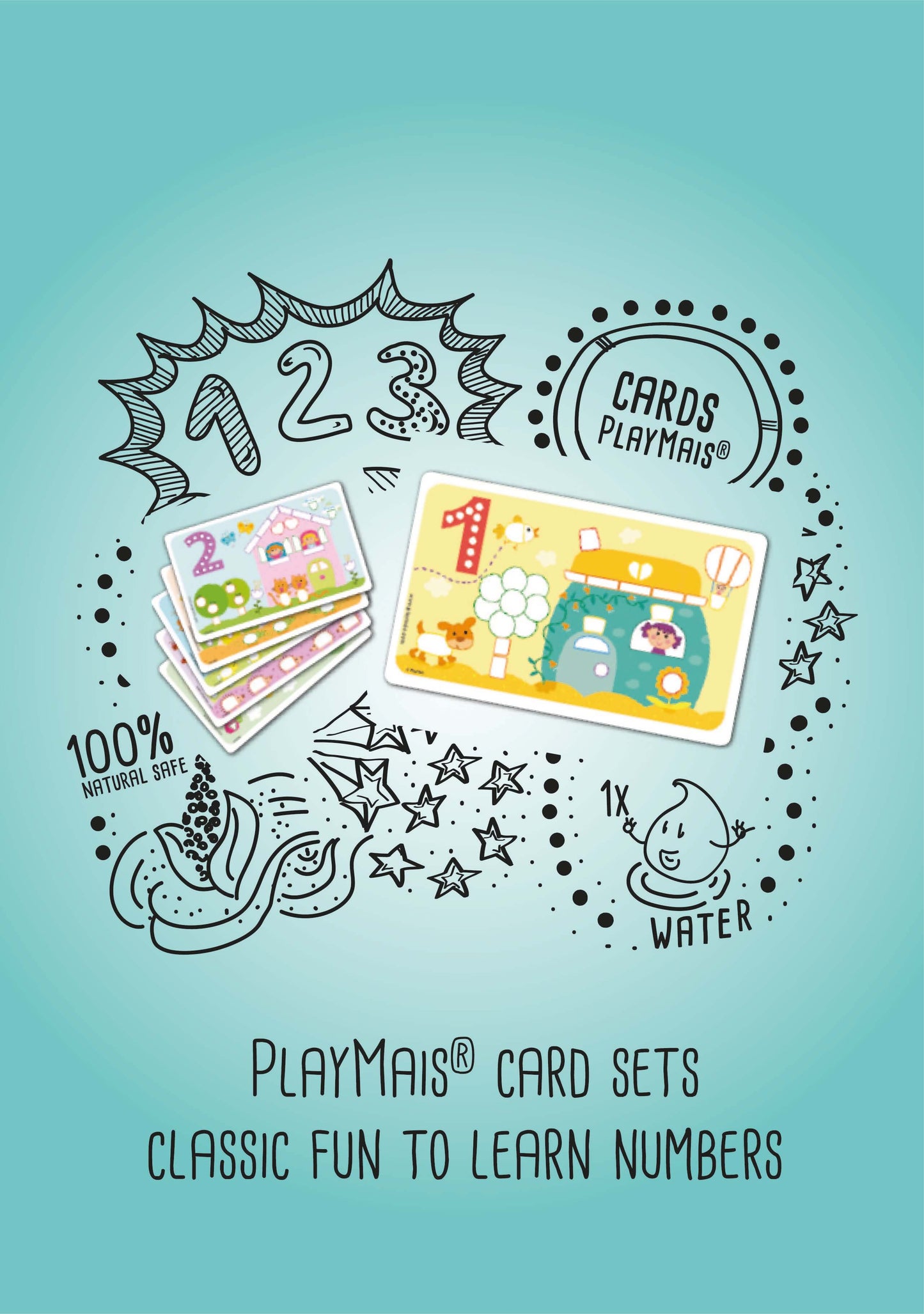 Kortelių rinkinys MOKAUSI Skaičiuoti | PLAYMAIS