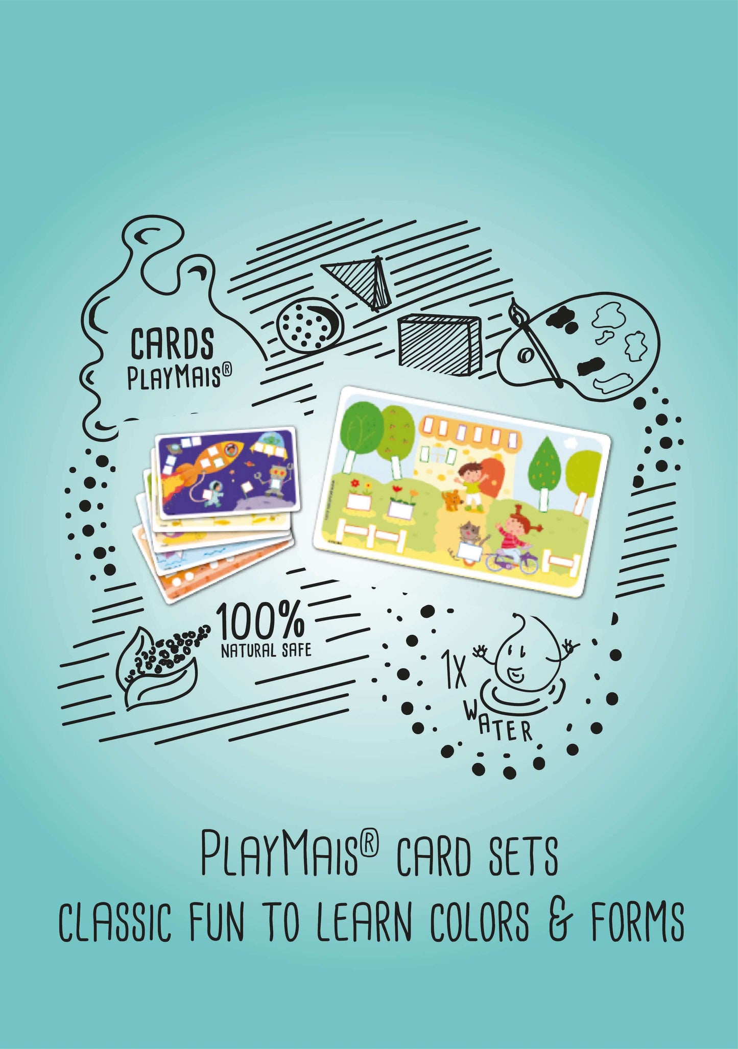 Kortelių rinkinys MOKAUSI Spalvas ir formas | PLAYMAIS