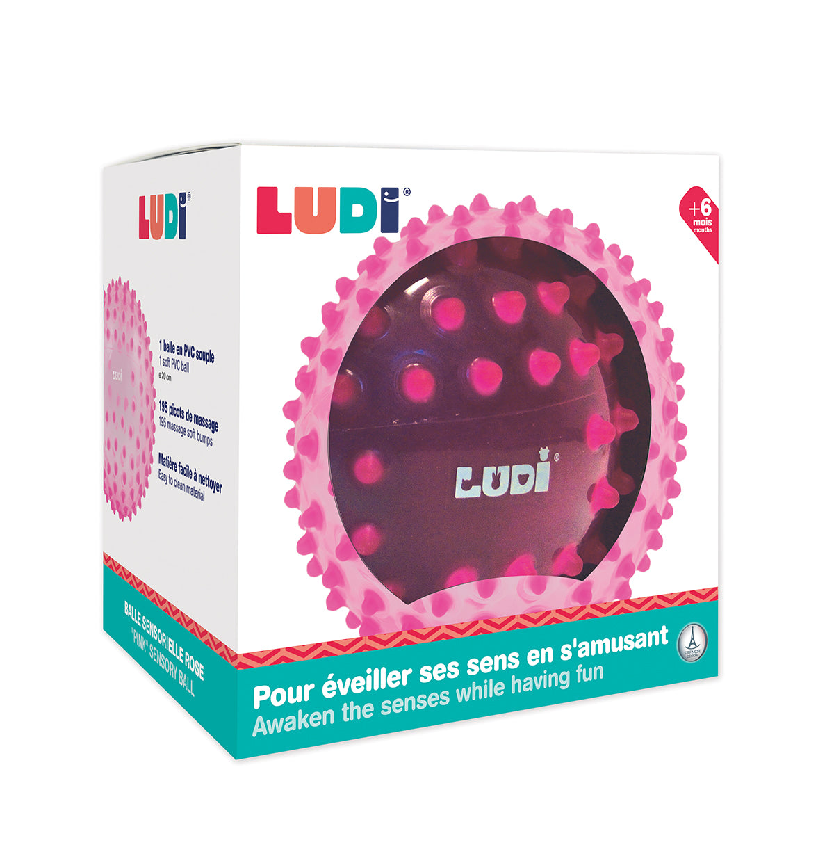 LUDI mankštos kamuolys, rožinis 20 cm | LUDI
