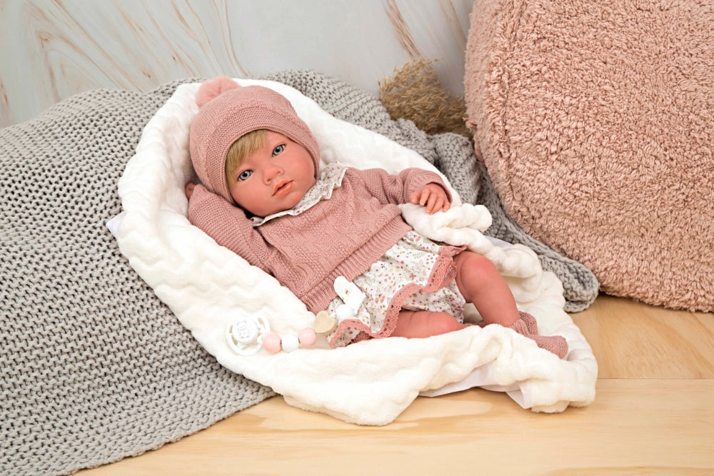 Reborn lėlytė rausvais rūbeliais, 40 cm | ARIAS