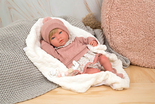 Reborn lėlytė rausvais rūbeliais, 40 cm | ARIAS