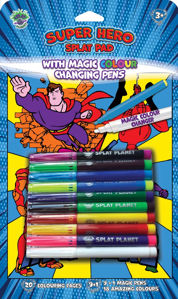 Splat Planet magiška spalvinimo knygelė SUPER HEROJAI | SPLAT PLANET