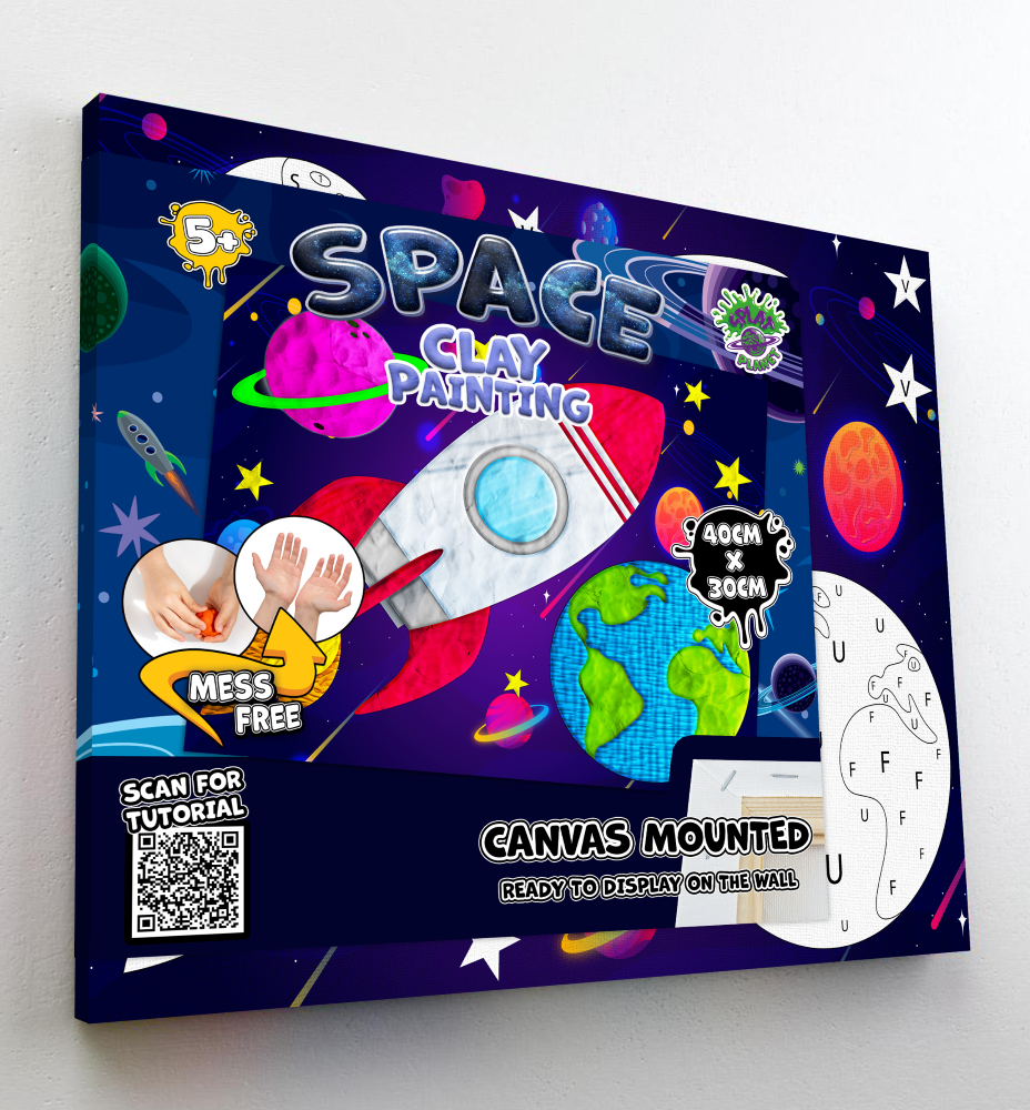 Splat Planet paveikslas iš modelino, Kosmosas 30x40cm