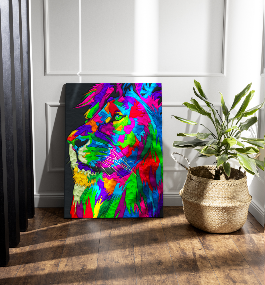 Splat Planet paveikslas iš modelino, Liūtas 30x40cm