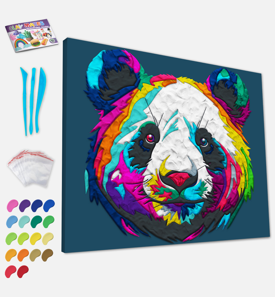 Splat Planet paveikslas iš modelino, Panda 30x40cm